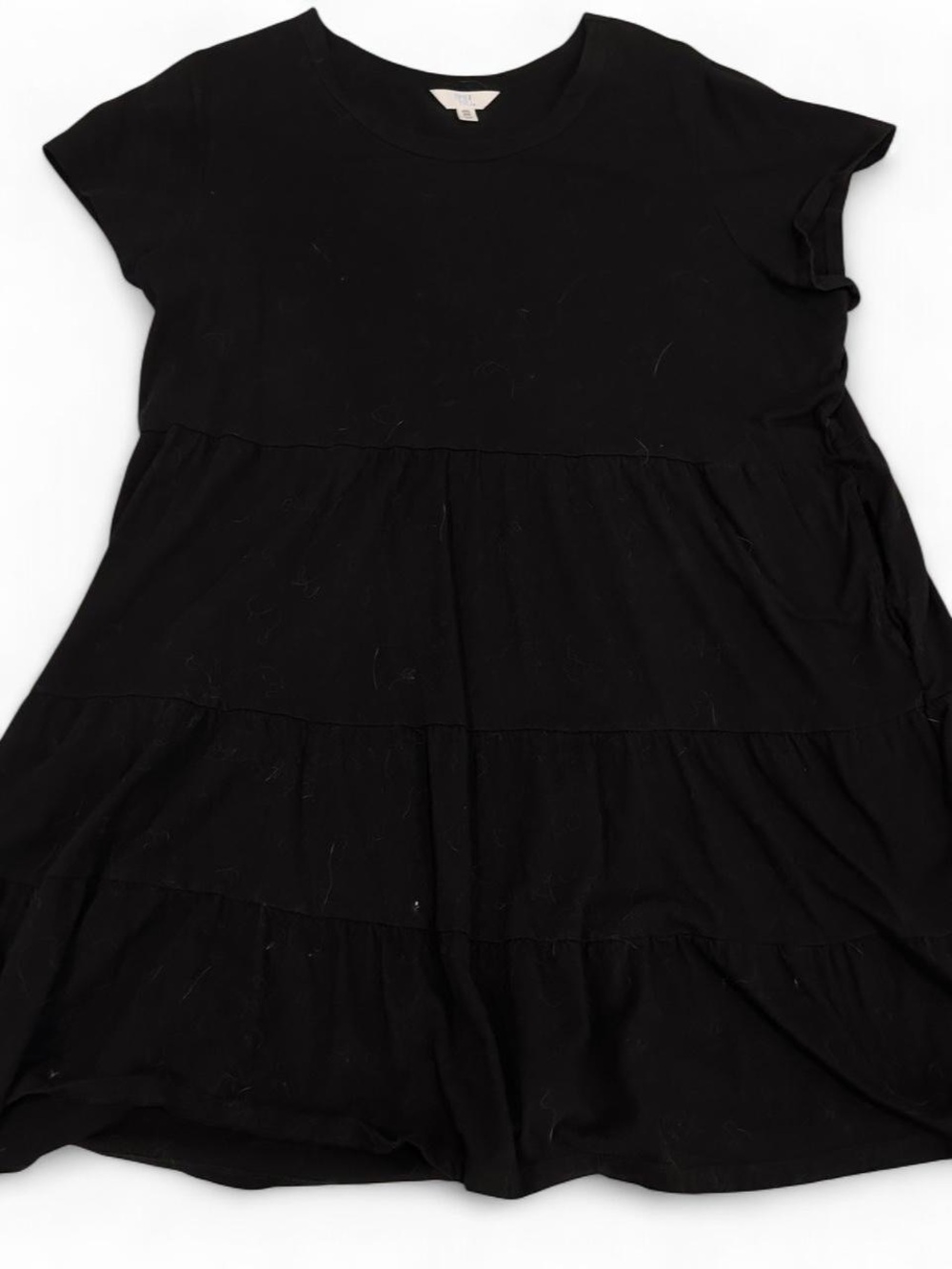 Woman’s Black Tiered Cotton Dress